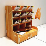 Home Office Wooden Desk Organizer