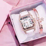 Ladies Leather Band Diamond Watch