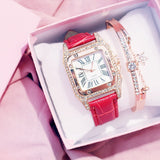 Ladies Leather Band Diamond Watch