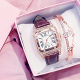 Ladies Leather Band Diamond Watch