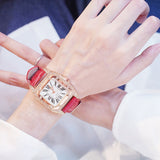 Ladies Leather Band Diamond Watch