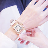 Ladies Leather Band Diamond Watch