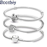 Silver Plated Cute Owl Snake Chain Charm Bracelet
