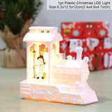 Holiday Christmas Snowman Elk LED Lights Train Santa Claus