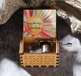 Antique Wooden Hand-Cranked Music Box