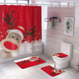 Holiday Christmas Bathroom Curtain Mat