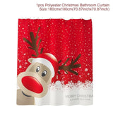 Holiday Christmas Bathroom Curtain Mat