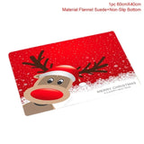 Holiday Christmas Bathroom Curtain Mat