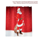Holiday Christmas Bathroom Curtain Mat