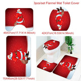Holiday Christmas Bathroom Curtain Mat