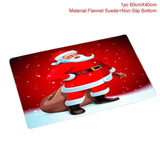 Holiday Christmas Bathroom Curtain Mat