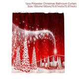 Holiday Christmas Bathroom Curtain Mat