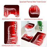 Holiday Christmas Bathroom Curtain Mat