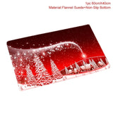 Holiday Christmas Bathroom Curtain Mat