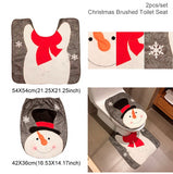 Holiday Christmas Bathroom Curtain Mat