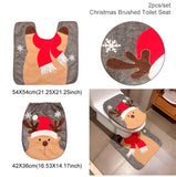 Holiday Christmas Bathroom Curtain Mat