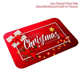 Holiday Christmas Bathroom Curtain Mat