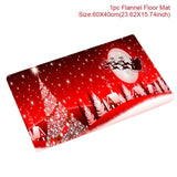 Holiday Christmas Bathroom Curtain Mat