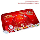 Holiday Christmas Bathroom Curtain Mat