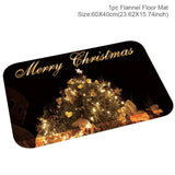 Holiday Christmas Bathroom Curtain Mat