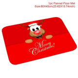 Holiday Christmas Bathroom Curtain Mat