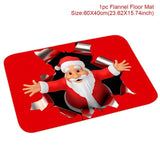 Holiday Christmas Bathroom Curtain Mat