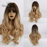 Long Ombre Wavy Wigs