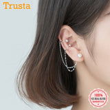 Sterling Silver Layer Chain Earrings
