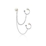 Sterling Silver Layer Chain Earrings