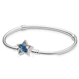 Silver Plated Cute Owl Snake Chain Charm Bracelet