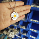 Sweet and Lovely Little Daisy Flower Rainbow Pendant Necklace