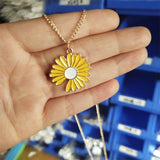 Sweet and Lovely Little Daisy Flower Rainbow Pendant Necklace