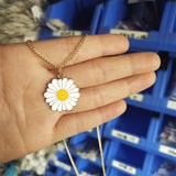 Sweet and Lovely Little Daisy Flower Rainbow Pendant Necklace