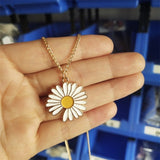 Sweet and Lovely Little Daisy Flower Rainbow Pendant Necklace