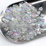 New 100pcs 8mm Transparent AB Charms Heart Shape Acrylic Beads Loose Spacer Beads for Jewelry Makeing DIY Handmade Bracelet