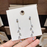 Long Pearl Long Earrings Moon Star Flower