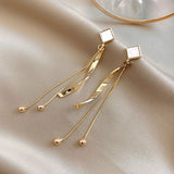 Long Pearl Long Earrings Moon Star Flower