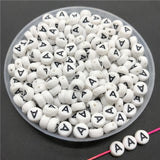 100pcs/lot 4x7mm Acrylic Spacer Beads Letter Beads Oval Alphabet Beads For Jewelry Making DIY Handmade Accessories