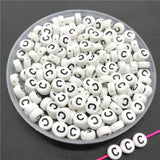 100pcs/lot 4x7mm Acrylic Spacer Beads Letter Beads Oval Alphabet Beads For Jewelry Making DIY Handmade Accessories
