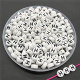 100pcs/lot 4x7mm Acrylic Spacer Beads Letter Beads Oval Alphabet Beads For Jewelry Making DIY Handmade Accessories