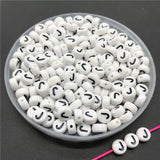 100pcs/lot 4x7mm Acrylic Spacer Beads Letter Beads Oval Alphabet Beads For Jewelry Making DIY Handmade Accessories
