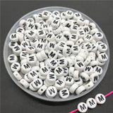 100pcs/lot 4x7mm Acrylic Spacer Beads Letter Beads Oval Alphabet Beads For Jewelry Making DIY Handmade Accessories