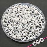 100pcs/lot 4x7mm Acrylic Spacer Beads Letter Beads Oval Alphabet Beads For Jewelry Making DIY Handmade Accessories