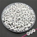 100pcs/lot 4x7mm Acrylic Spacer Beads Letter Beads Oval Alphabet Beads For Jewelry Making DIY Handmade Accessories