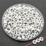 100pcs/lot 4x7mm Acrylic Spacer Beads Letter Beads Oval Alphabet Beads For Jewelry Making DIY Handmade Accessories