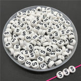 100pcs/lot 4x7mm Acrylic Spacer Beads Letter Beads Oval Alphabet Beads For Jewelry Making DIY Handmade Accessories