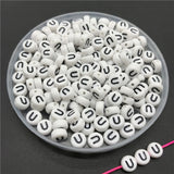 100pcs/lot 4x7mm Acrylic Spacer Beads Letter Beads Oval Alphabet Beads For Jewelry Making DIY Handmade Accessories