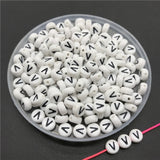 100pcs/lot 4x7mm Acrylic Spacer Beads Letter Beads Oval Alphabet Beads For Jewelry Making DIY Handmade Accessories