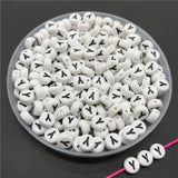 100pcs/lot 4x7mm Acrylic Spacer Beads Letter Beads Oval Alphabet Beads For Jewelry Making DIY Handmade Accessories