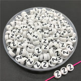 100pcs/lot 4x7mm Acrylic Spacer Beads Letter Beads Oval Alphabet Beads For Jewelry Making DIY Handmade Accessories